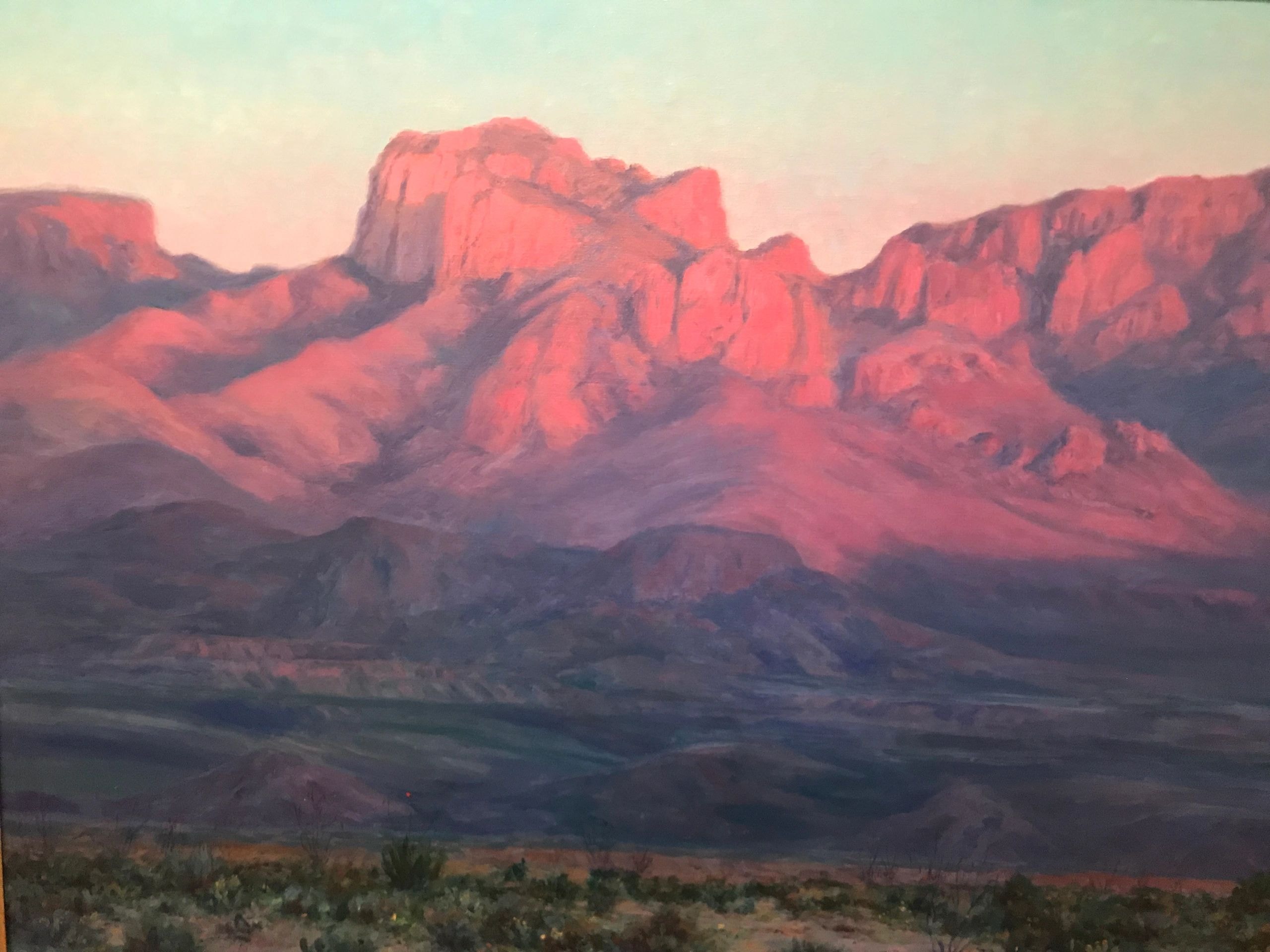 Desert landscape painting of the Trans-Pecos and Big Bend region of West Texas